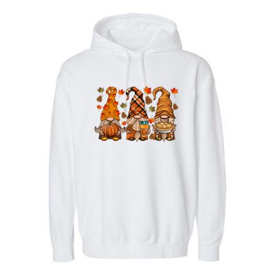 Gnomes Pumpkin Spice Coffee Latte Fall Autumn Thanksgiving Garment-Dyed Fleece Hoodie