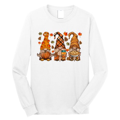 Gnomes Pumpkin Spice Coffee Latte Fall Autumn Thanksgiving Long Sleeve Shirt