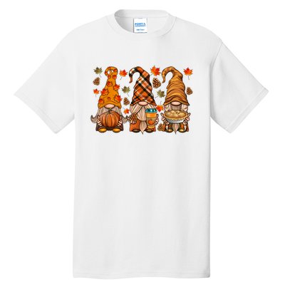 Gnomes Pumpkin Spice Coffee Latte Fall Autumn Thanksgiving Tall T-Shirt