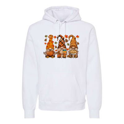 Gnomes Pumpkin Spice Coffee Latte Fall Autumn Thanksgiving Premium Hoodie