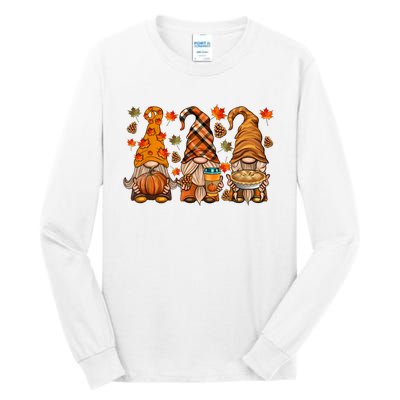 Gnomes Pumpkin Spice Coffee Latte Fall Autumn Thanksgiving Tall Long Sleeve T-Shirt