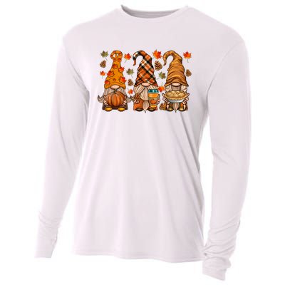 Gnomes Pumpkin Spice Coffee Latte Fall Autumn Thanksgiving Cooling Performance Long Sleeve Crew