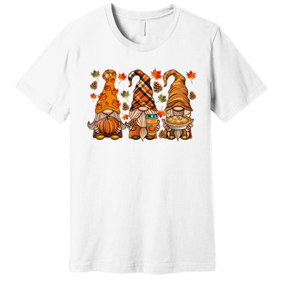 Gnomes Pumpkin Spice Coffee Latte Fall Autumn Thanksgiving Premium T-Shirt