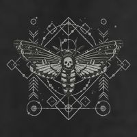 Goth Pagan Skull Occult Aesthetic Mystic Death Moth 7 Panel Mesh Trucker Snapback Hat