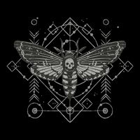 Goth Pagan Skull Occult Aesthetic Mystic Death Moth Cooling Performance Crew T-Shirt