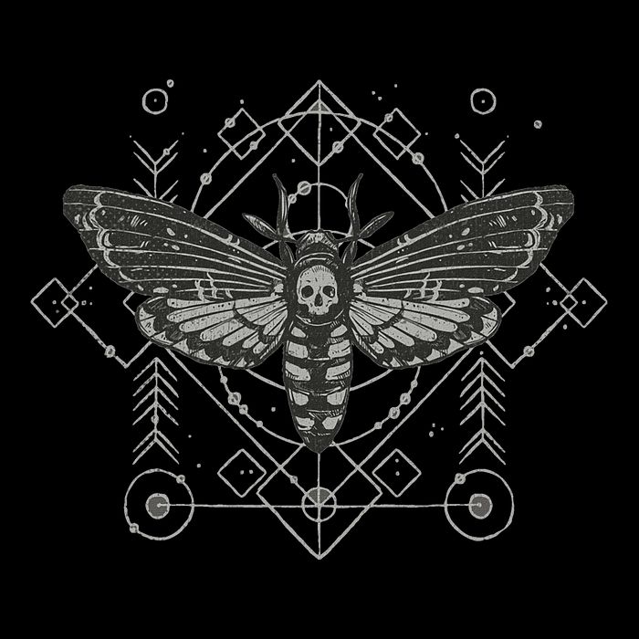 Goth Pagan Skull Occult Aesthetic Mystic Death Moth Cooling Performance Crew T-Shirt