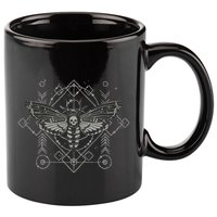 Goth Pagan Skull Occult Aesthetic Mystic Death Moth 11oz C Handle Ceramic Mug