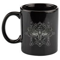 Goth Pagan Skull Occult Aesthetic Mystic Death Moth 11oz C Handle Ceramic Mug