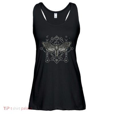 Goth Pagan Skull Occult Aesthetic Mystic Death Moth Ladies Essential Flowy Tank