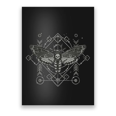 Goth Pagan Skull Occult Aesthetic Mystic Death Moth Poster