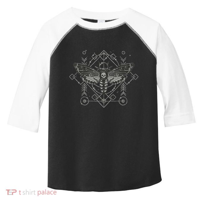 Goth Pagan Skull Occult Aesthetic Mystic Death Moth Toddler Fine Jersey T-Shirt