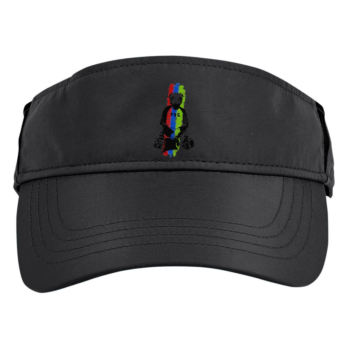 Good Pug Sitting Art Adult Drive Performance Visor