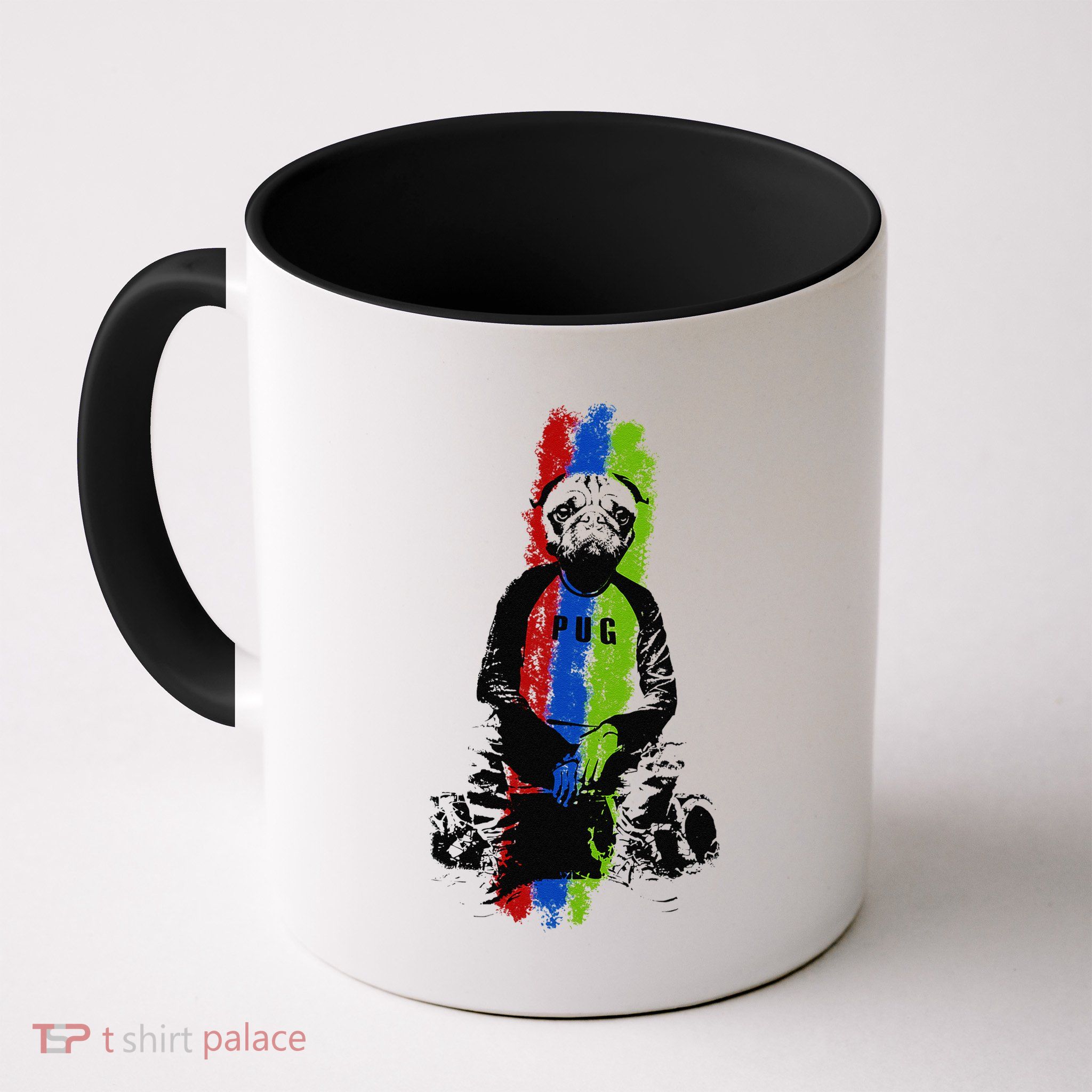 Good Pug Sitting Art Mug