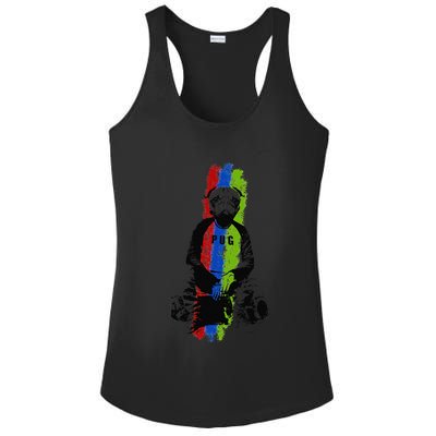 Good Pug Sitting Art Ladies PosiCharge Competitor Racerback Tank