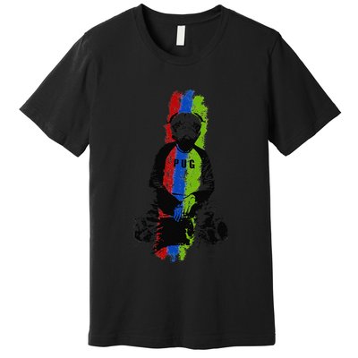 Good Pug Sitting Art Premium T-Shirt