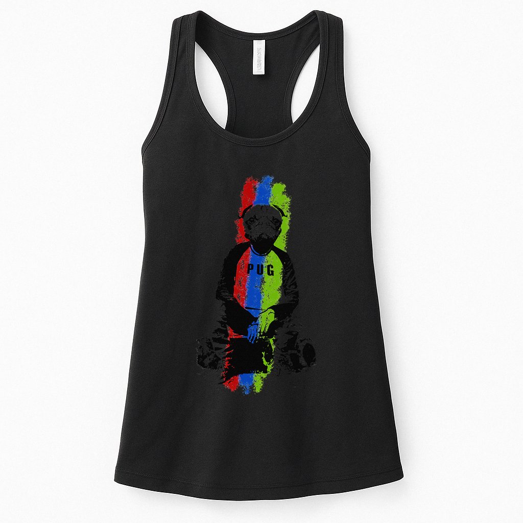 Good Pug Sitting Art Womens Tank Top