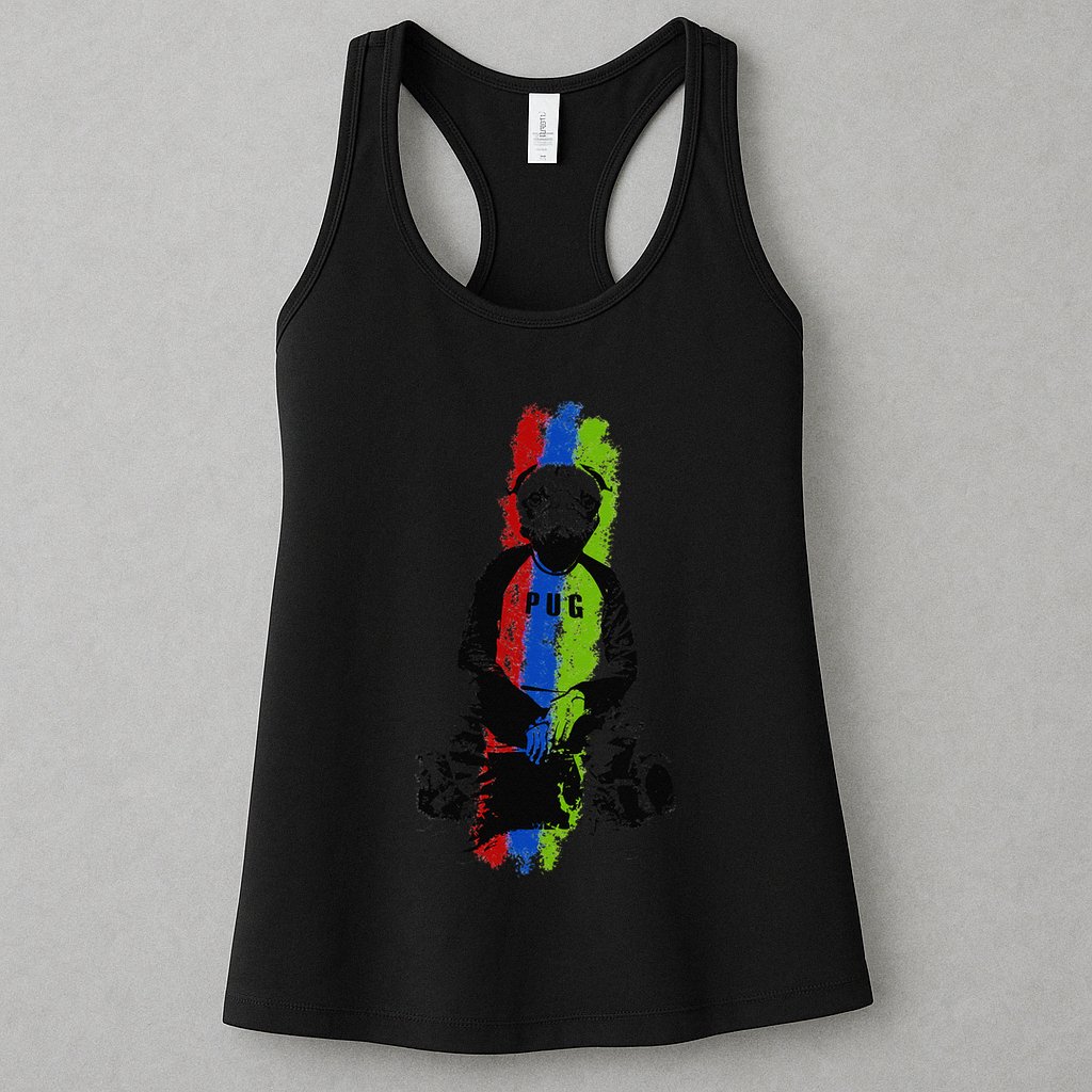 Good Pug Sitting Art Womens Tank Top