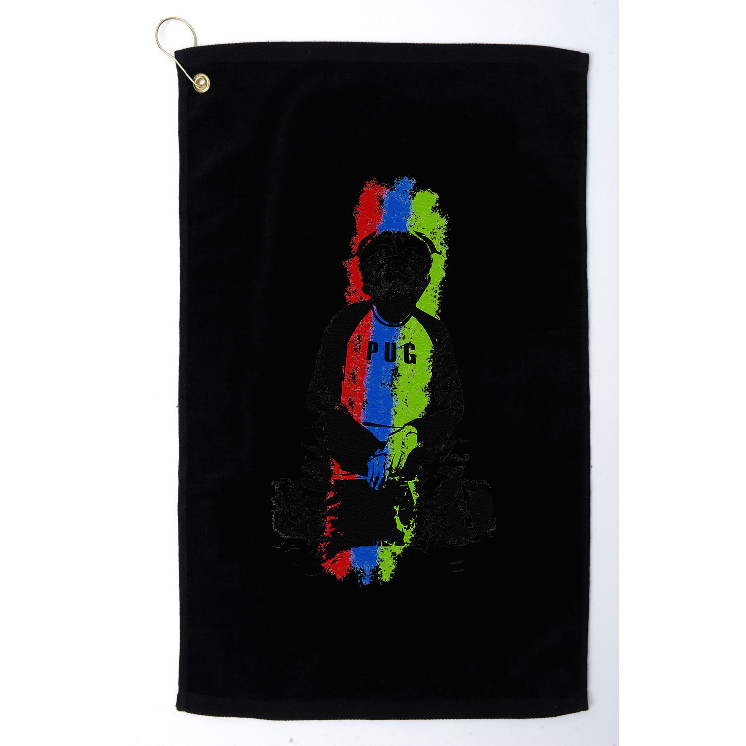 Good Pug Sitting Art Golf Towel