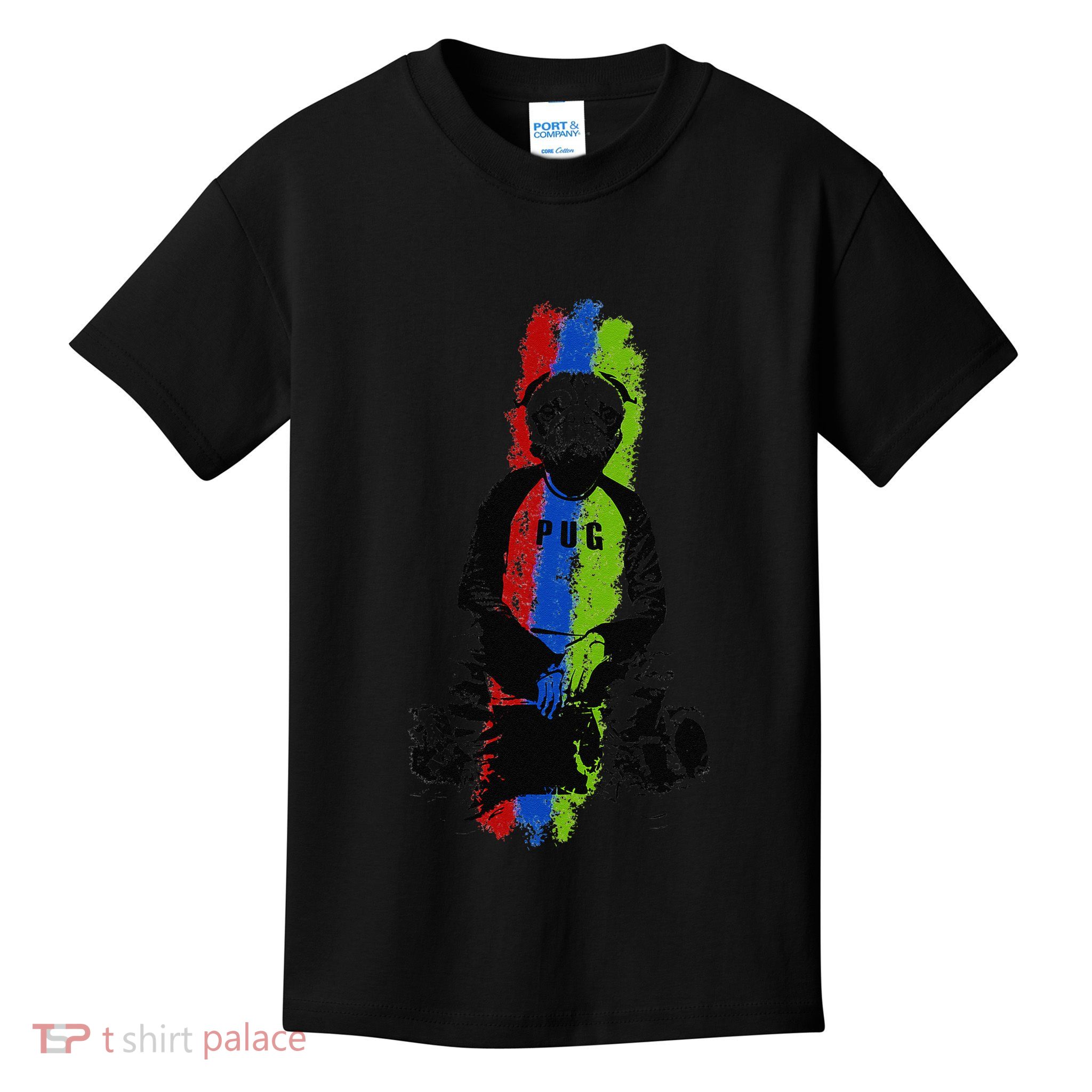 Good Pug Sitting Art Kids T-Shirt