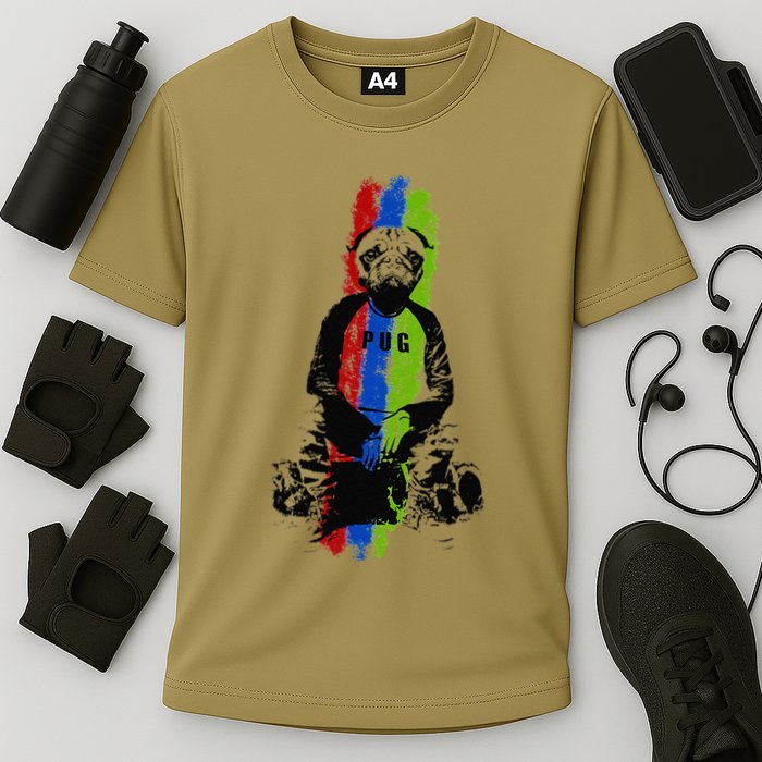 Good Pug Sitting Art Cooling Performance Crew T-Shirt