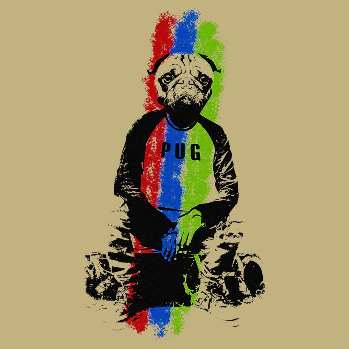 Good Pug Sitting Art Cooling Performance Crew T-Shirt