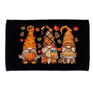 Gnomes Pumpkin Spice Coffee Latte Fall Autumn Thanksgiving Microfiber Hand Towel