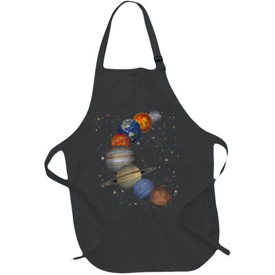Galaxy Planets Sun Universe Outer Space Science Full-Length Apron With Pockets