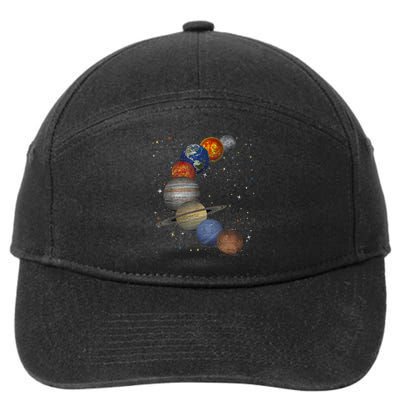 Galaxy Planets Sun Universe Outer Space Science 7-Panel Snapback Hat