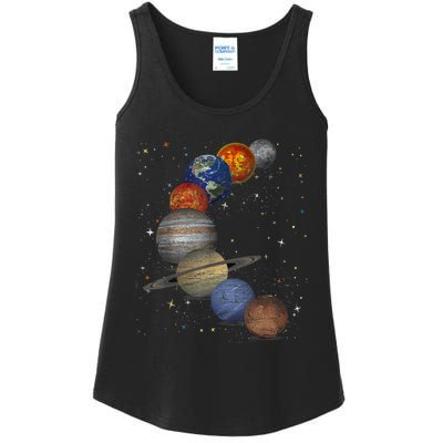 Galaxy Planets Sun Universe Outer Space Science Ladies Essential Tank