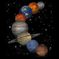 Galaxy Planets Sun Universe Outer Space Science Flat Bill Trucker Hat