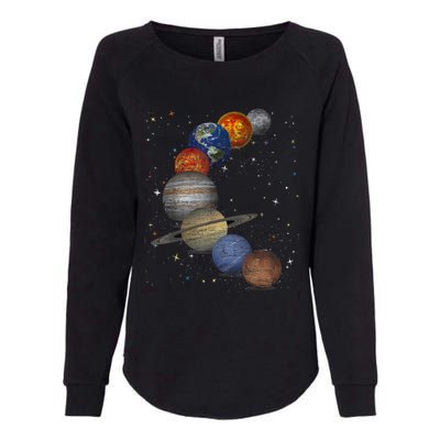 Galaxy Planets Sun Universe Outer Space Science Womens California Wash Sweatshirt