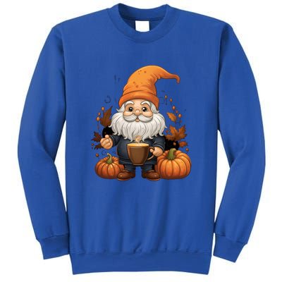 Gnome Pumpkin Spice Latte Fall Autumn Leaves Halloween Gift Sweatshirt