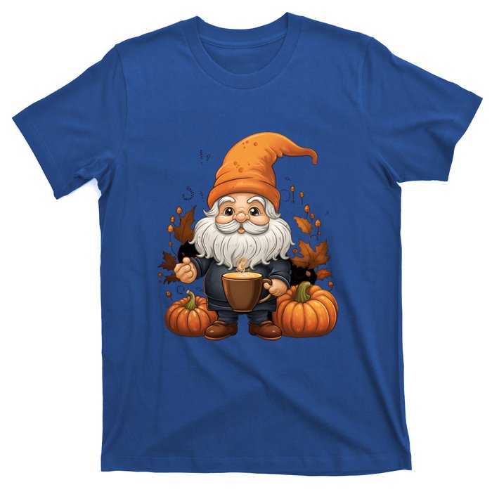 Gnome Pumpkin Spice Latte Fall Autumn Leaves Halloween Gift T-Shirt