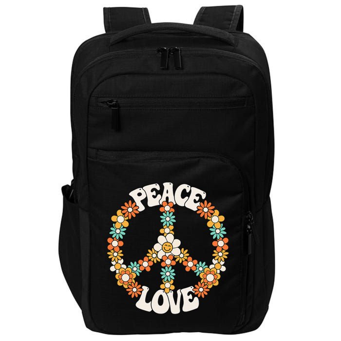 Groovy Peace Sign Love Costume for 60s 70s Theme Party Impact Tech Backpack