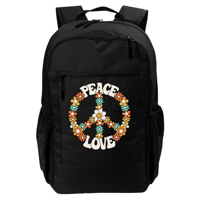 Groovy Peace Sign Love Costume for 60s 70s Theme Party Daily Commute Backpack