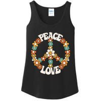 Groovy Peace Sign Love Costume for 60s 70s Theme Party Ladies Essential Tank