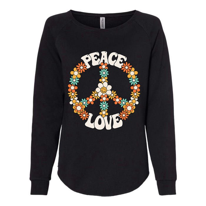 Groovy Peace Sign Love Costume for 60s 70s Theme Party Womens California Wash Sweatshirt