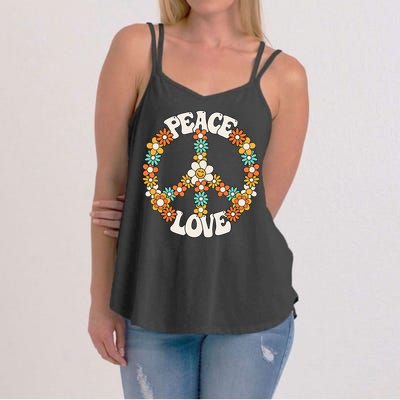 Groovy Peace Sign Love Costume for 60s 70s Theme Party Women's Strappy Tank