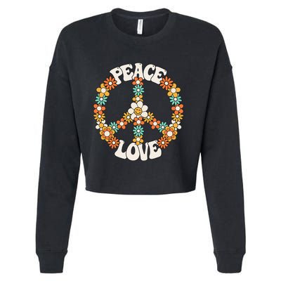 Groovy Peace Sign Love Costume for 60s 70s Theme Party Cropped Pullover Crew