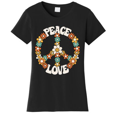 Groovy Peace Sign Love Costume for 60s 70s Theme Party Women's T-Shirt