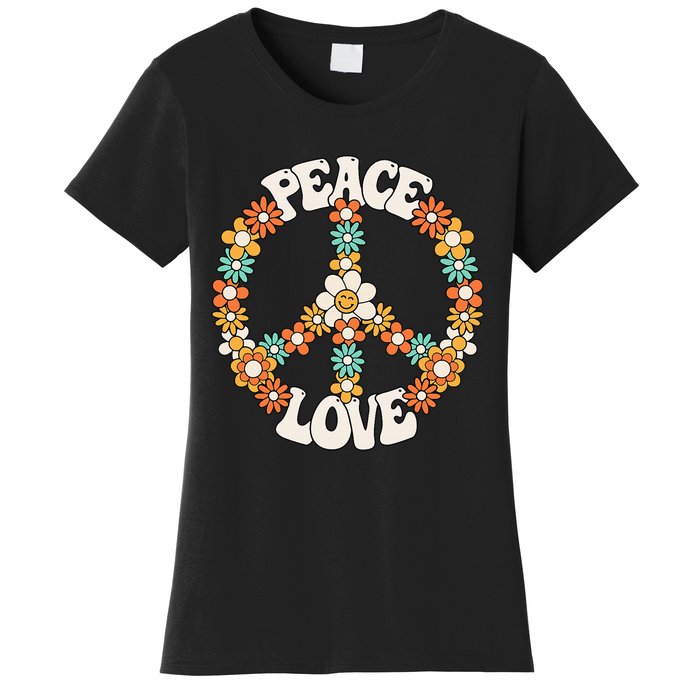 Groovy Peace Sign Love Costume for 60s 70s Theme Party Women's T-Shirt