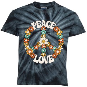 Groovy Peace Sign Love Costume for 60s 70s Theme Party Kids Tie-Dye T-Shirt