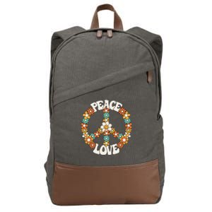 Groovy Peace Sign Love Costume for 60s 70s Theme Party Cotton Canvas Backpack