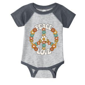 Groovy Peace Sign Love Costume for 60s 70s Theme Party Infant Baby Jersey Bodysuit