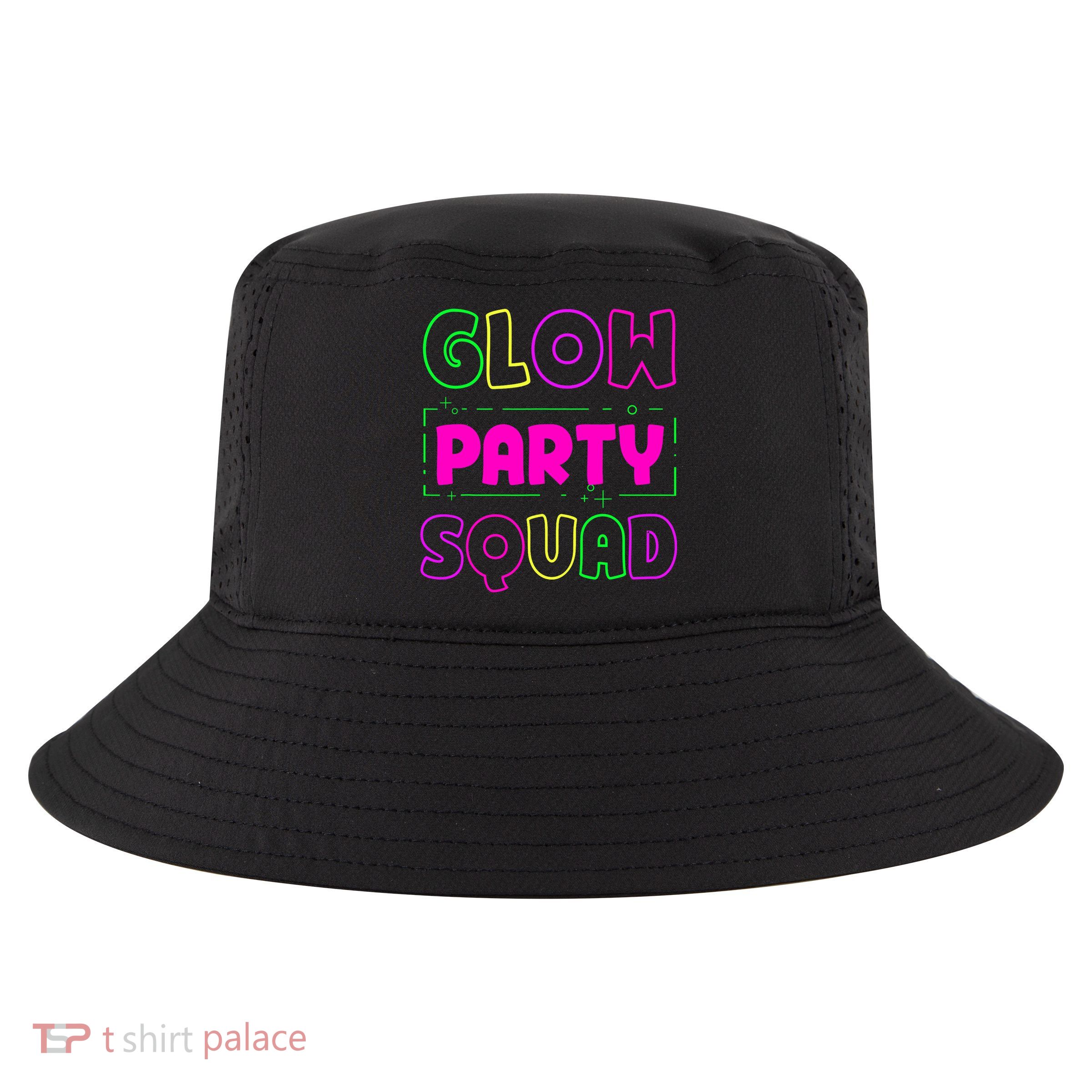 Glow Party Squad Neon Lights Party Lover Cool Comfort Performance Bucket Hat