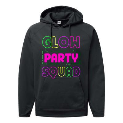 Glow Party Squad Neon Lights Party Lover Performance Fleece Hoodie