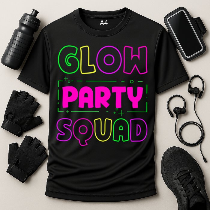 Glow Party Squad Neon Lights Party Lover Cooling Performance Crew T-Shirt