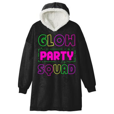 Glow Party Squad Neon Lights Party Lover Hooded Wearable Blanket