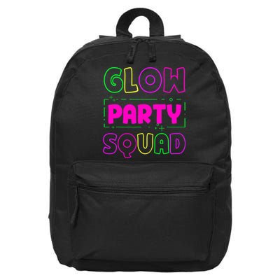 Glow Party Squad Neon Lights Party Lover 16 in Basic Backpack