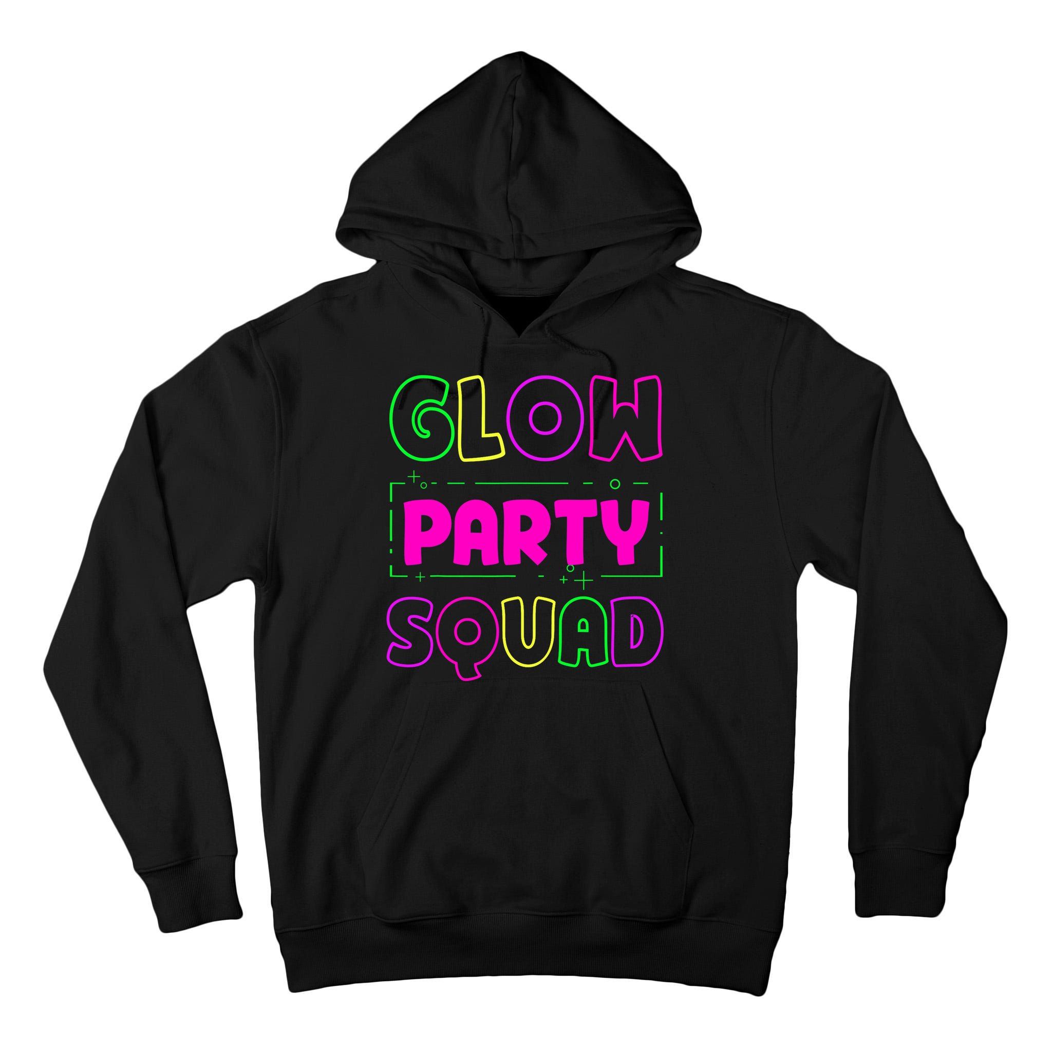 Glow Party Squad Neon Lights Party Lover Tall Hoodie